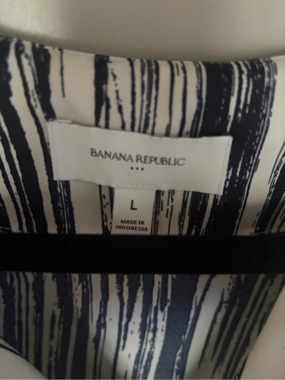 Banana Republic Sleeveless Black and Cream Stripe Midi Dress - Picture 5 of 5